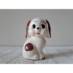 Zittende hond van porselein spaarpot 8x6x12cm - spaarpotten