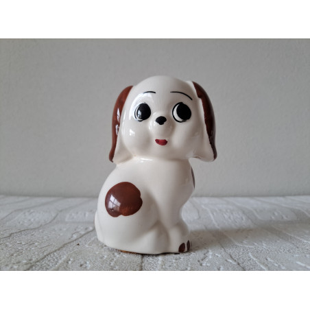 Zittende hond van porselein spaarpot 8x6x12cm - spaarpotten
