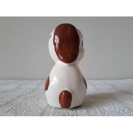 Zittende hond van porselein spaarpot 8x6x12cm - spaarpotten