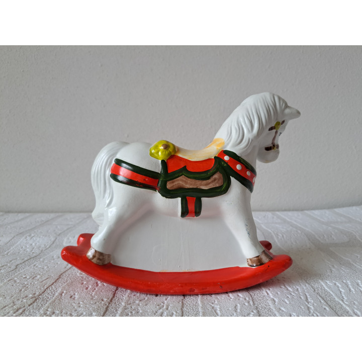 Hobbelpaard van aardewerk spaarpot 18.5x7x16.5cm - spaarpotten