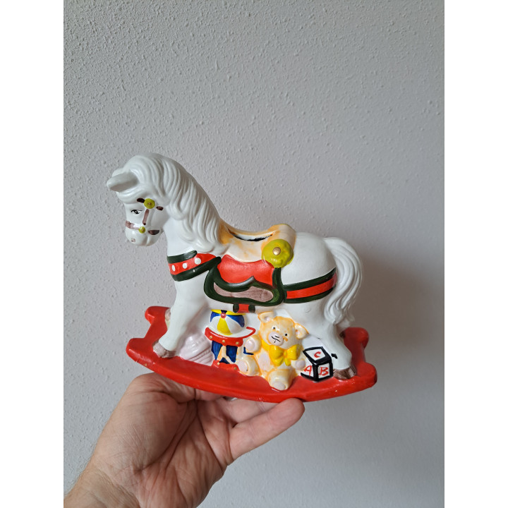 Hobbelpaard van keramiek spaarpot 18.5x7x16.5cm