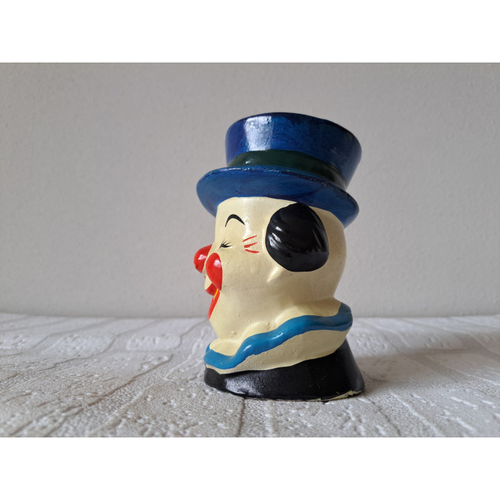 Clown hoofd van aardewerk spaarpot D9.5xH12.5cm - spaarpotten