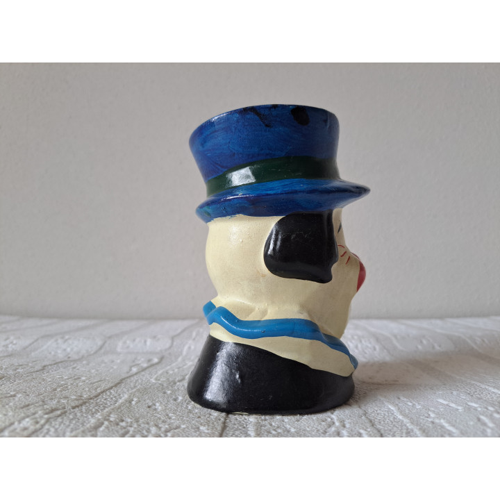 Clown hoofd van aardewerk spaarpot D9.5xH12.5cm - spaarpotten