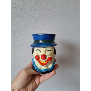 Clown hoofd van keramiek spaarpot D9.5xH12.5cm