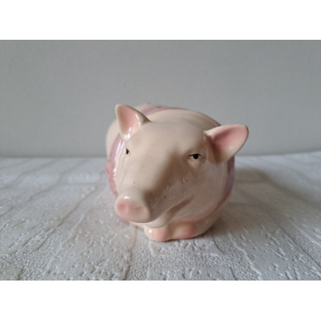 Liggende varken van porselein met sjaal spaarpot 22.5x10x11cm - spaarpotten