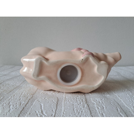 Liggende varken van porselein met sjaal spaarpot 22.5x10x11cm - spaarpotten
