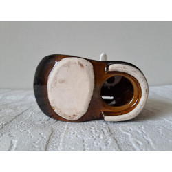 Muis van porselein in een schoen spaarpot 14x8x13cm - spaarpotten