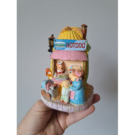 Hotdog mais huis van kunsthars spaarpot D11.5Hx15.5cm