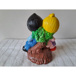 Meisje en jongen van keramiek Grote spaarpot 23x15.5x30cm - spaarpotten
