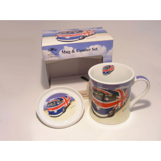 Beker met onderzetter met Volkswagen T1 combi bus The leonardo collection