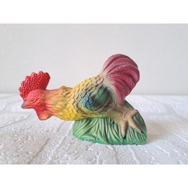 Rennende haan van porselein 11x6x8cm