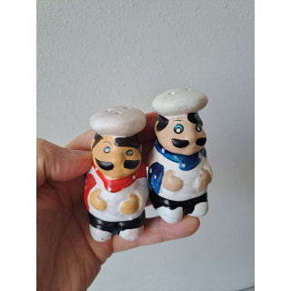 Koks peper en zoutstel van keramiek D4xH8.5cm