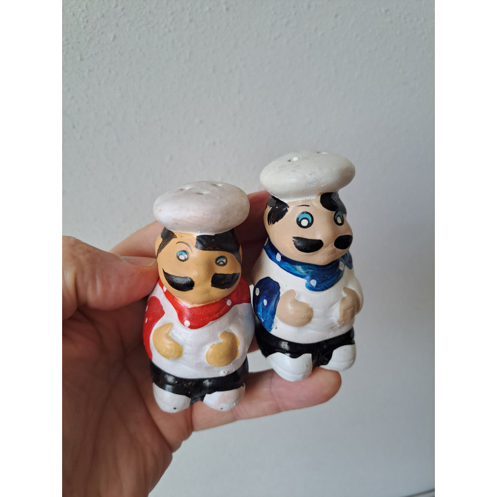 Koks peper en zoutstel van keramiek D4xH8.5cm