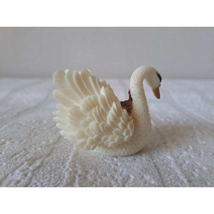 Zwaan van kunsthars met pul-jong 6x3.5x5cm (A3) - dierfiguren
