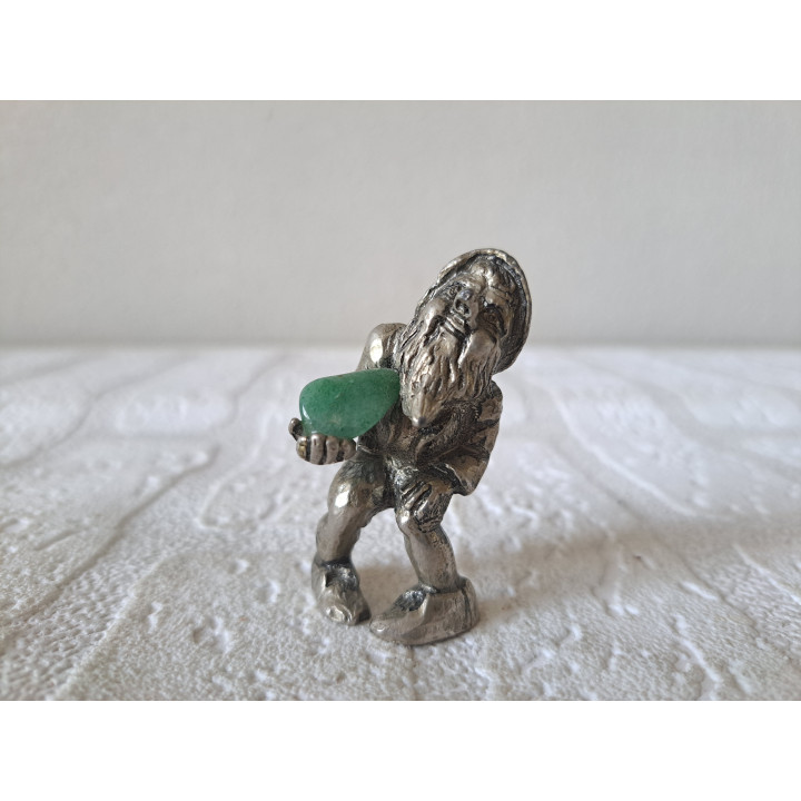 Kabouter van metaal met edelsteen 2.5x3.5x6cm - kabouters