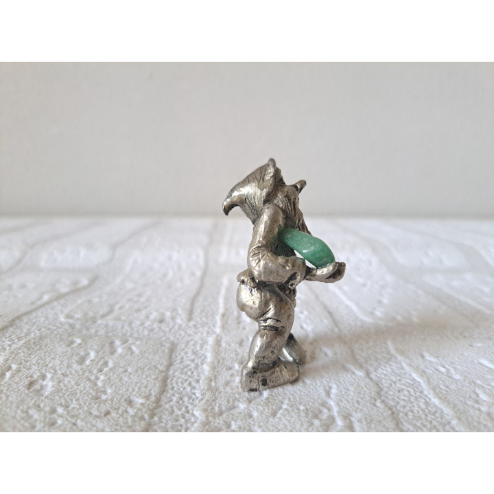 Kabouter van metaal met edelsteen 2.5x3.5x6cm - kabouters