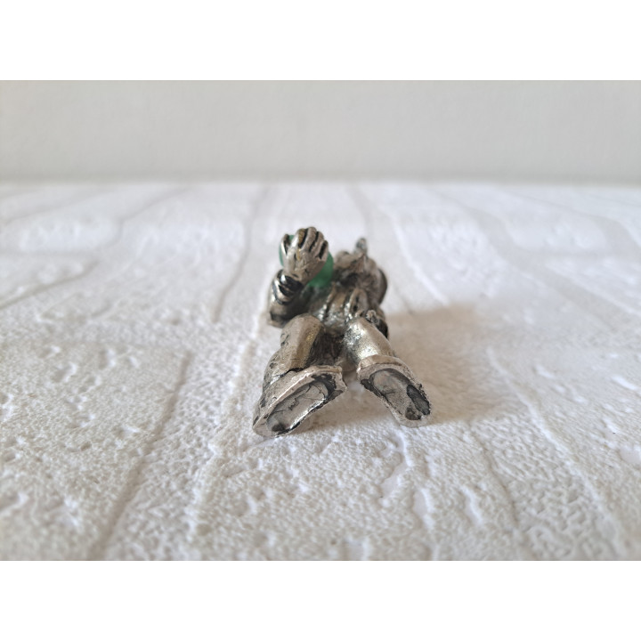 Kabouter van metaal met edelsteen 2.5x3.5x6cm - kabouters