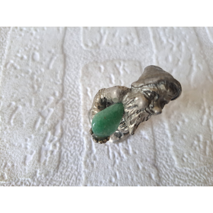 Kabouter van metaal met edelsteen 2.5x3.5x6cm - kabouters