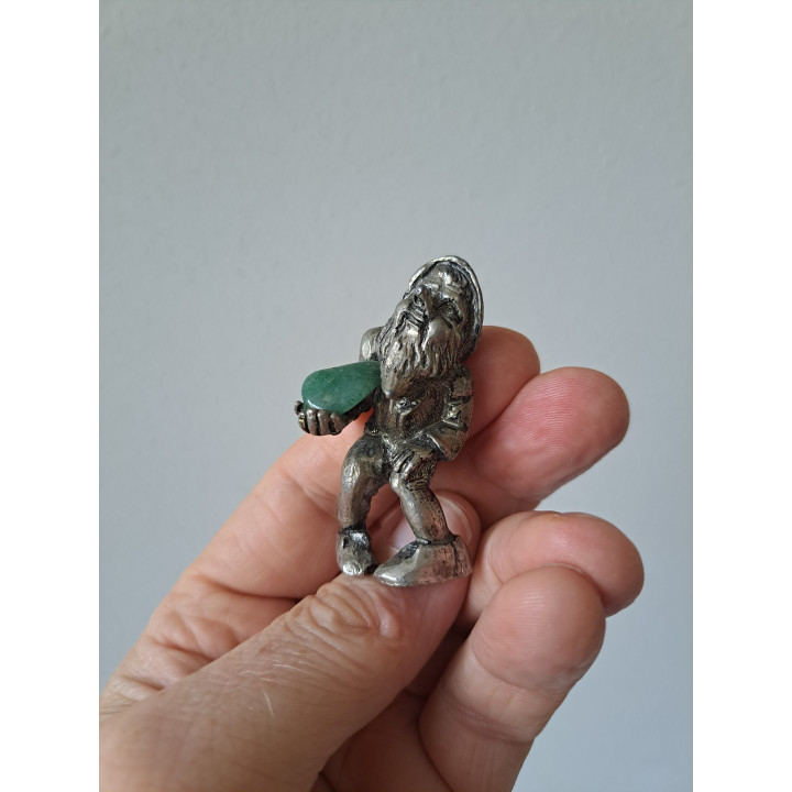 Kabouter van metaal met edelsteen 2.5x3.5x6cm