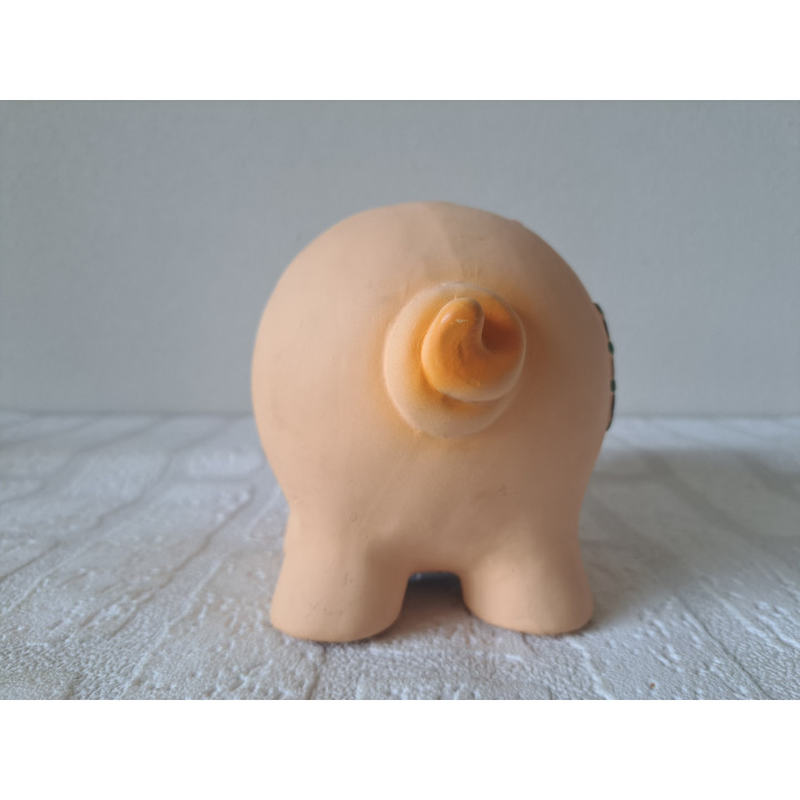 Grote varken van aardewerk met strik spaarpot 19x10x11cm - spaarpotten