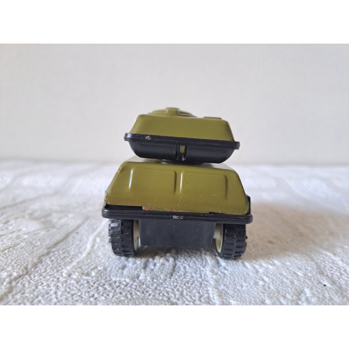 Japanse tank HQ 4929 van blik Buddy L jaren 60 10x5x5.5cm - Verzamelmodelauto