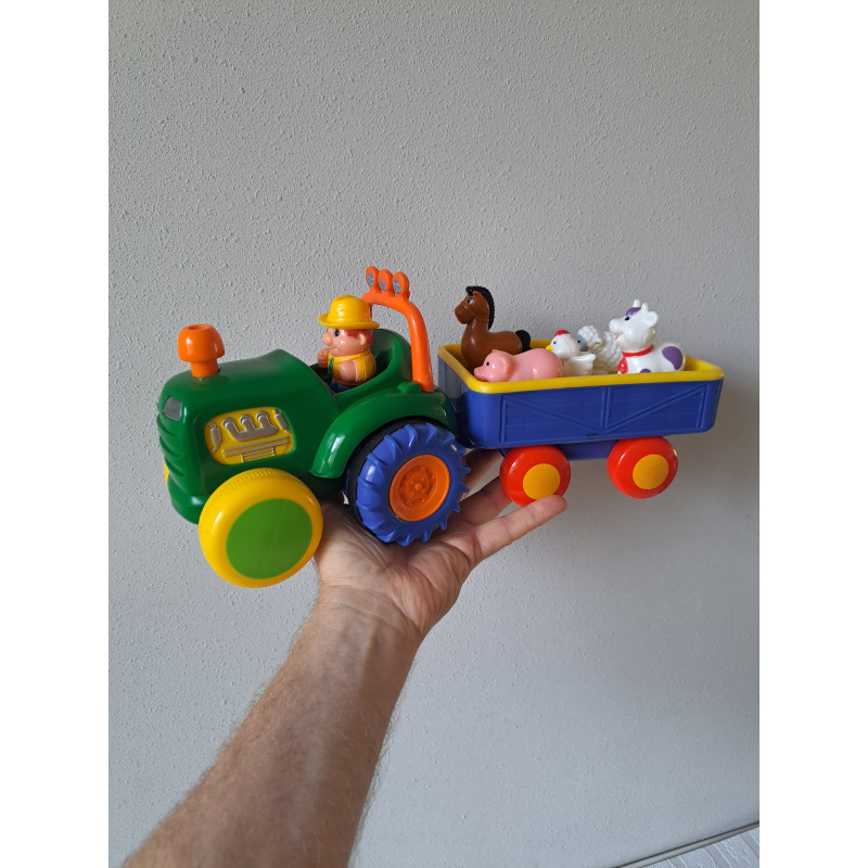MacDonald Tractor van kunststof met aanhanger 38x13x17cm