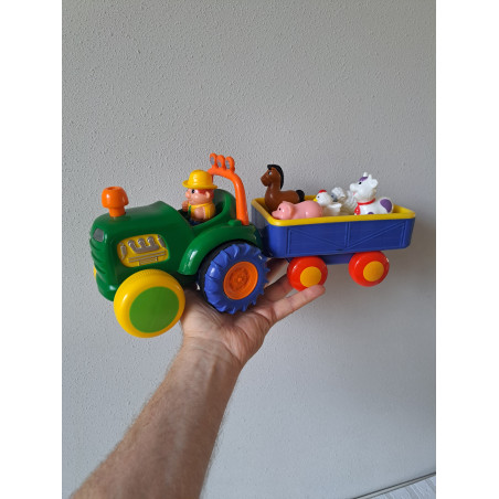 MacDonald Tractor van kunststof met aanhanger 38x13x17cm