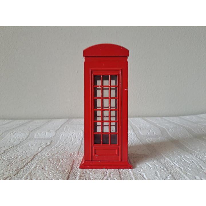 Telefooncel London spaarpot van metaal 6x6x14.5cm - spaarpotten