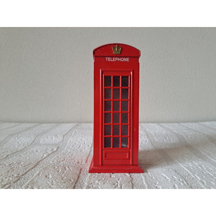 Telefooncel London spaarpot van metaal 6x6x14.5cm - spaarpotten