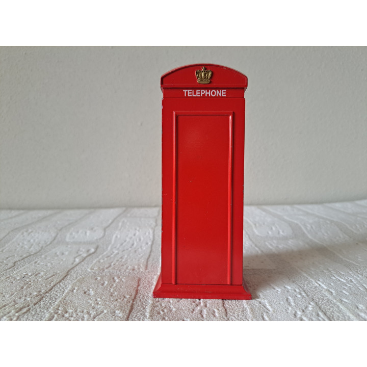 Telefooncel London spaarpot van metaal 6x6x14.5cm - spaarpotten
