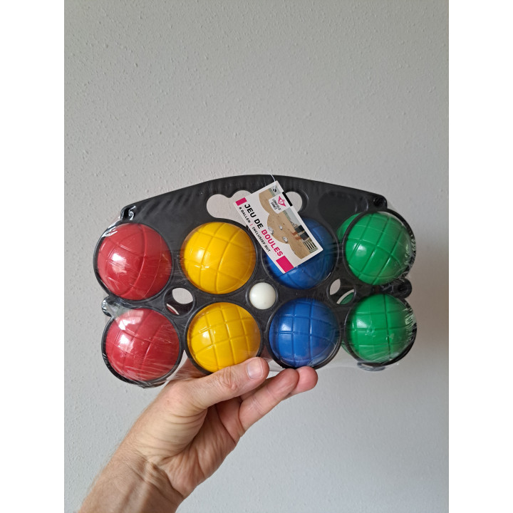 Jeu de boules set met 8 ballen en 1 but 27x7x18cm