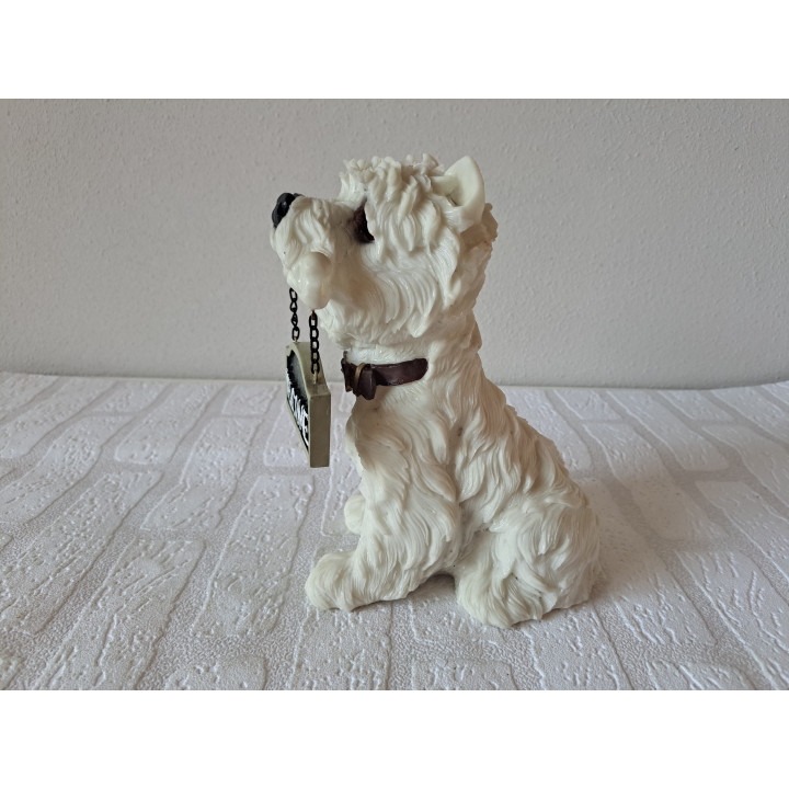 West Highland Terriër van kunsthars met WELCOME 12x16x22cm - dierfiguren