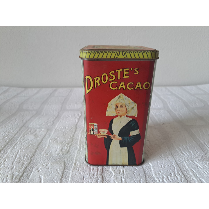Cacao Pastilles Droste Fijnste Chocolade blik 8.5x8.5x15cm - Droste