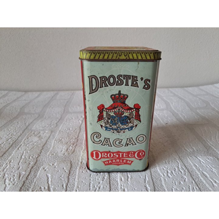 Cacao Pastilles Droste Fijnste Chocolade blik 8.5x8.5x15cm - Droste