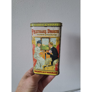 Cacao Pastilles Droste Fijnste Chocolade blik 8.5x8.5x15cm