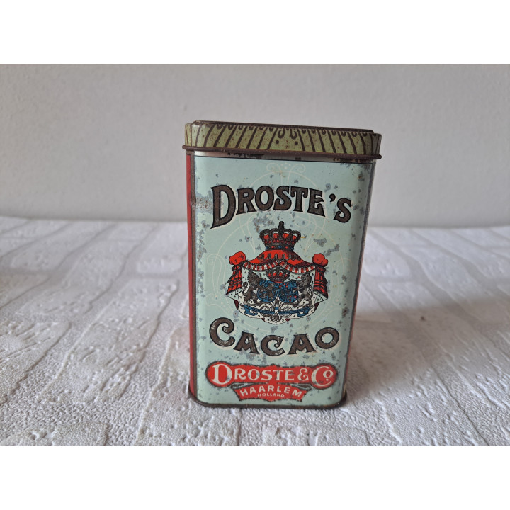Cacao Pastilles Droste Fijnste Chocolade blik 7.5x7.5x12cm - Droste