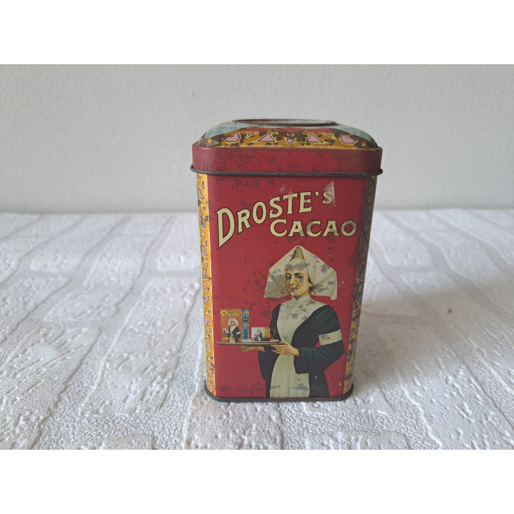 Bonbons Chocolade pastilles Droste blik 7.5x7.5x12cm - Droste
