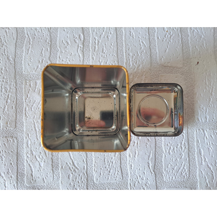 Bonbons Chocolade pastilles Droste blik 7.5x7.5x12cm - Droste