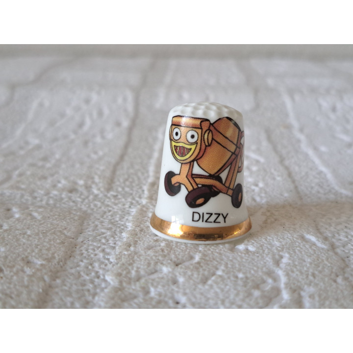 Dizzy van Bob de bouwer met goudrandje vingerhoedje  - Verzamelobject Dizzy van Bob de bouwer met goudrandje vingerhoedje  - Verzamelobject