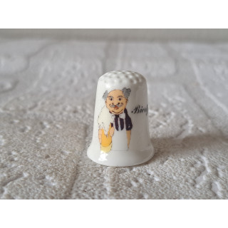 Tekening van een barman met de tekst Biertje vingerhoedje