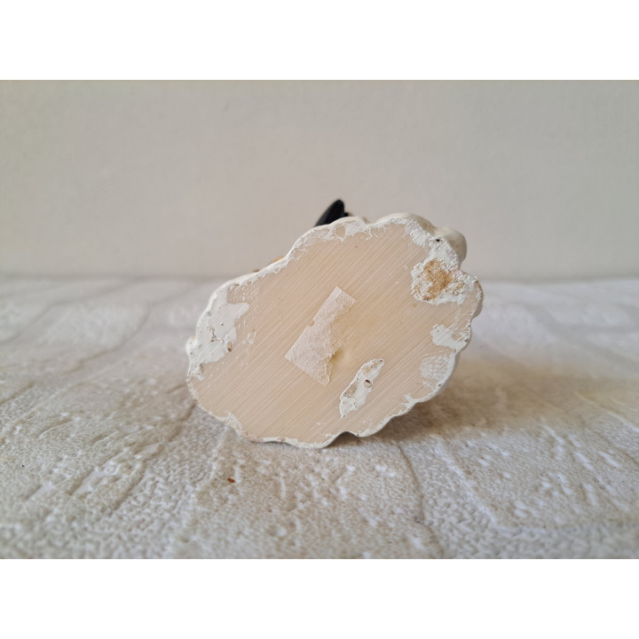 Pierrot clown met accordeon en maan, kunsthars 10x5.5x12cm - beeldjes