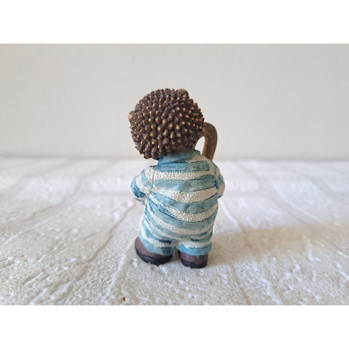 Egel met trombone, kunsthars 4x4x7cm - dierfiguren