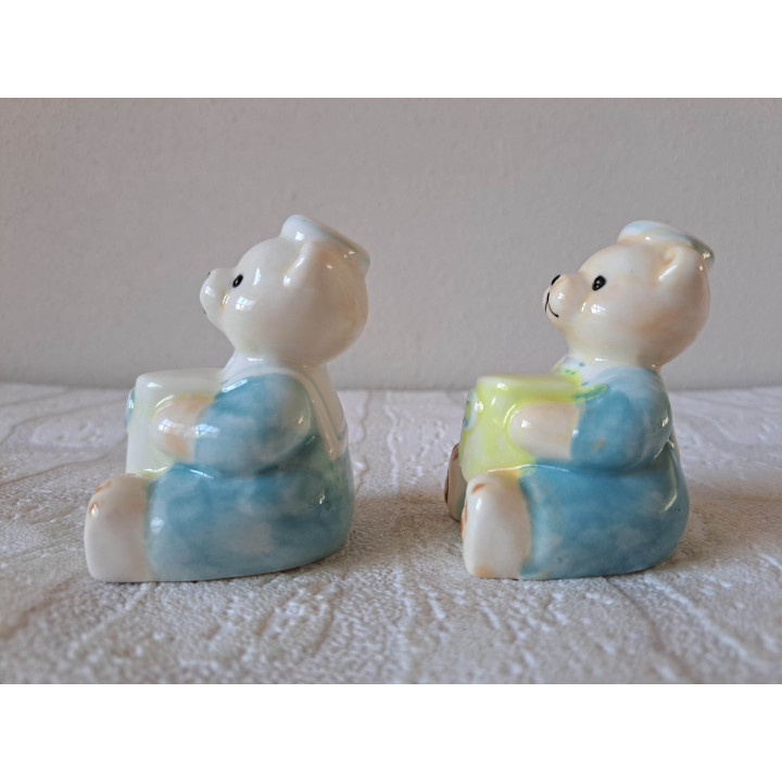 Beren als matroos peper en zoutstel, porselein 5x5x9cm - peper en zoutstellen