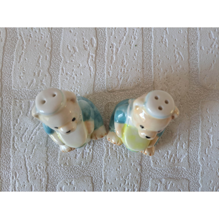 Beren als matroos peper en zoutstel, porselein 5x5x9cm - peper en zoutstellen