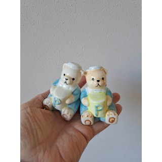 Beren als matroos peper en zoutstel, porselein 5x5x9cm