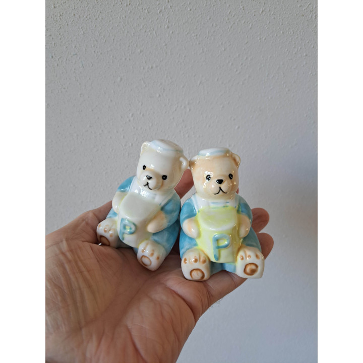 Beren als matroos peper en zoutstel, porselein 5x5x9cm
