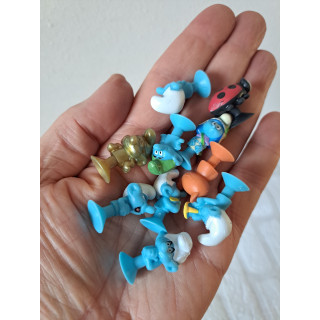 10 stuks smurfen, Peyo, rubber D1.5xH2.5cm