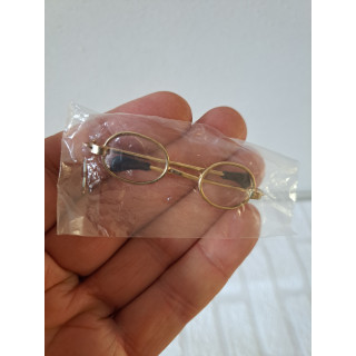 Poppen-beren bril met kunststof glazen, metaal 6x1.5cm