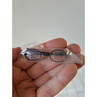 Poppen-beren bril met kunststof glazen, metaal 6x1.5cm zwart