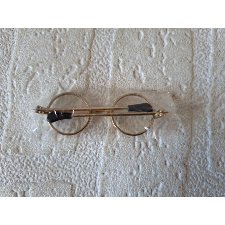 Poppen-beren bril met kunststof glazen, metaal 6x2cm - mini brillen